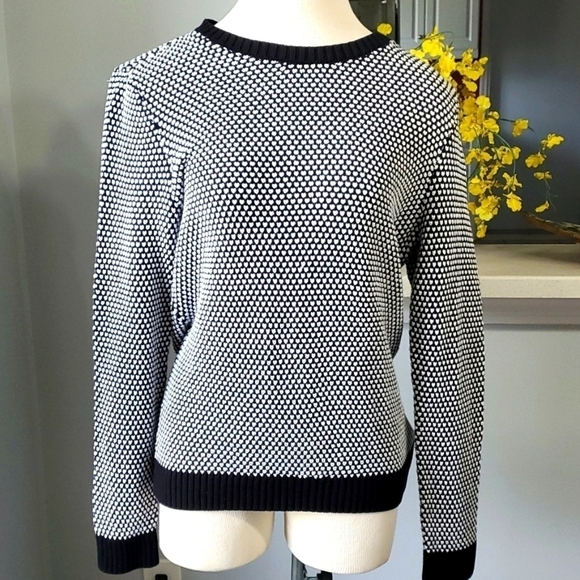 Charter Club classic black and white sweater Size large Pull‎ over. Machine wash - Picture 1 of 12